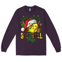 Plum Santa's Favorite Softball player Long Sleeve Tee - NancyCooperArtShop