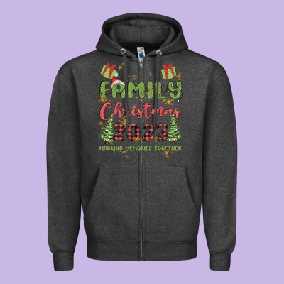 Custom Family Christmas 2023 Marking Memories Toge Zipper Hoodie Designed By Maliassmallbusiness
