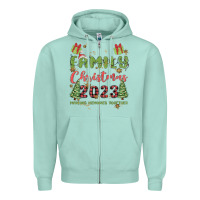 Seafoam custom family christmas 2023 marking memories toge Zipper Hoodie - MaliasSmallBusiness