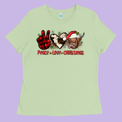 Peace Love Christmas Ladies Tee Designed By Jahusdesignshop