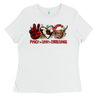White peace love christmas Ladies Tee - JahusDesignShop