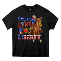 Black western sweet land of liberty 4th july billie wilder Heavy Core Tee - texasbilliewilder