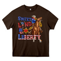 Chocolate Brown western sweet land of liberty 4th july billie wilder Heavy Core Tee - texasbilliewilder