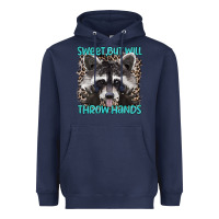 Navy sweet but will throw hands Heavyweight Hoodie - Artiststas
