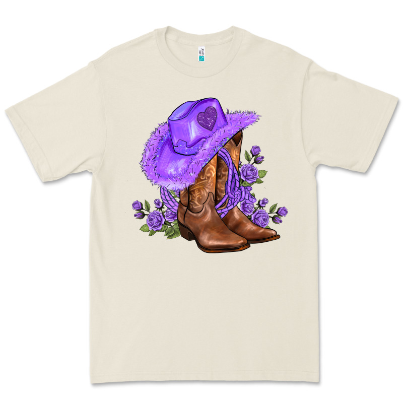 Purple Cowgirl  And Roses Premium Tee by AdoDesignShop | Teevron