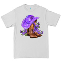 Dove Grey purple cowgirl  and roses Premium Tee - AdoDesignShop