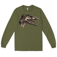 Army Green Deinonychus Face Long Sleeve Tee - LillyAllenDesigns