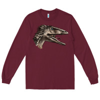 Burgundy Deinonychus Face Long Sleeve Tee - LillyAllenDesigns