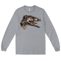 Heather Grey Deinonychus Face Long Sleeve Tee - LillyAllenDesigns