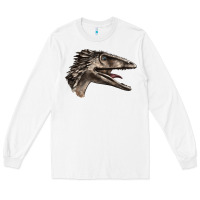 White Deinonychus Face Long Sleeve Tee - LillyAllenDesigns