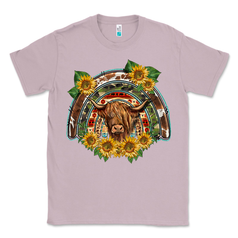 Scottish Calf Sunflowers Rainbow Classic Tee by BarkalooDesign | Teevron