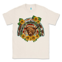 Natural scottish calf sunflowers rainbow Classic Tee - BarkalooDesign