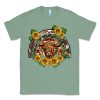 Sage scottish calf sunflowers rainbow Classic Tee - BarkalooDesign