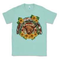 Seafoam scottish calf sunflowers rainbow Classic Tee - BarkalooDesign