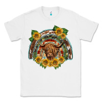 White scottish calf sunflowers rainbow Classic Tee - BarkalooDesign