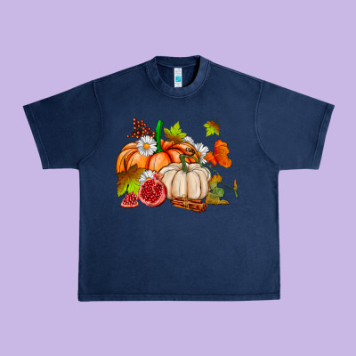 Pumpkins Daisies And Fall Leaf's Ado Urban Heavy Tee Designed By Adodesignshop