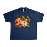Navy pumpkins daisies and fall leaf's ado Urban Heavy Tee - AdoDesignShop
