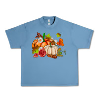 Pebble Blue pumpkins daisies and fall leaf's ado Urban Heavy Tee - AdoDesignShop