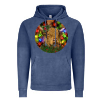 Vintage Denim Brown Cow Christmas Vintage Hoodie - RanaPortraitStore