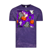 Cloud Purple tombstone and ghosts seamless paternal Vintage Tee - BundleAndBundleShop