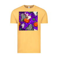 Vintage Mustard tombstone and ghosts seamless paternal Vintage Tee - BundleAndBundleShop