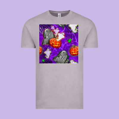 Tombstone And Ghosts Seamless Paternal Vintage Tee Designed By Bundleandbundleshop