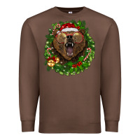 Chestnut christmas bear  wreath Premium Sweatshirt - BarkalooDesign