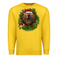 Lemon christmas bear  wreath Premium Sweatshirt - BarkalooDesign
