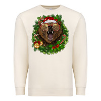 Sandshell christmas bear  wreath Premium Sweatshirt - BarkalooDesign