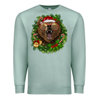Seafoam christmas bear  wreath Premium Sweatshirt - BarkalooDesign
