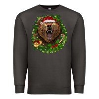 Smoke christmas bear  wreath Premium Sweatshirt - BarkalooDesign