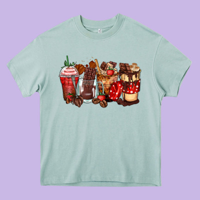 Hot Chocolate Coffee Cups Heavy Core Tee Designed By Zillion Design Studio