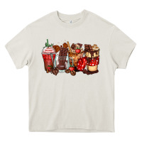 Cream hot chocolate coffee cups Heavy Core Tee - Zillion Design Studio