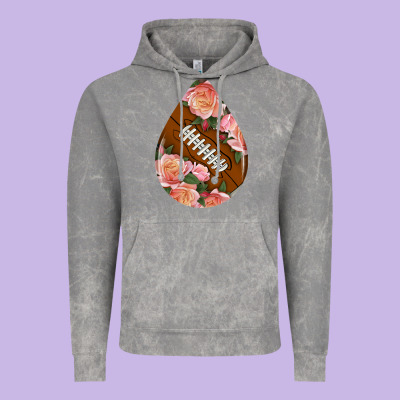 American Football And Western Roses Teardrop Vintage Hoodie Designed By Bundleandbundleshop