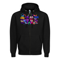 Black gaming coffee cups Zipper Hoodie - NancyCooperArtShop