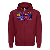 Burgundy gaming coffee cups Zipper Hoodie - NancyCooperArtShop