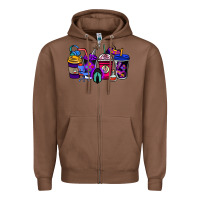 Chestnut gaming coffee cups Zipper Hoodie - NancyCooperArtShop