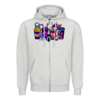 Dove Grey gaming coffee cups Zipper Hoodie - NancyCooperArtShop