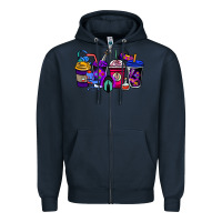 Navy gaming coffee cups Zipper Hoodie - NancyCooperArtShop