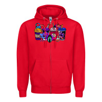 Red gaming coffee cups Zipper Hoodie - NancyCooperArtShop
