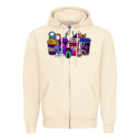 Sandshell gaming coffee cups Zipper Hoodie - NancyCooperArtShop