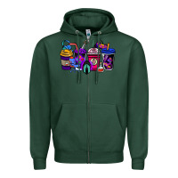 Sports Green gaming coffee cups Zipper Hoodie - NancyCooperArtShop
