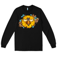Black bee sunflower leopard Long Sleeve Tee - Jasminsmagicworld