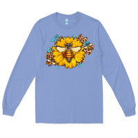 Colony Blue bee sunflower leopard Long Sleeve Tee - Jasminsmagicworld