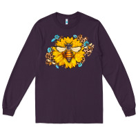 Plum bee sunflower leopard Long Sleeve Tee - Jasminsmagicworld