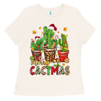 Christmas Cactus Merry Cactmas Ladies Tee | Teevron