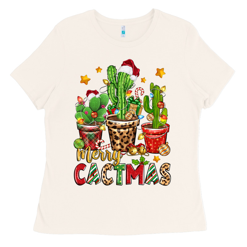 Christmas Cactus Merry Cactmas Ladies Tee by Zillion Design Studio | Teevron