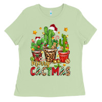 Matcha christmas cactus merry cactmas Ladies Tee - Zillion Design Studio
