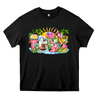Black beach summer coffee cups Heavy Core Tee - Zillion Design Studio