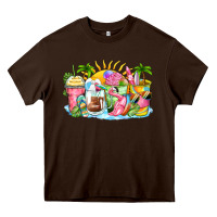Chocolate Brown beach summer coffee cups Heavy Core Tee - Zillion Design Studio